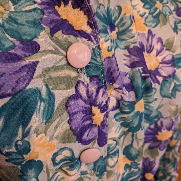 80s Floral Shirtwaist Dress - Picture 7 of 12